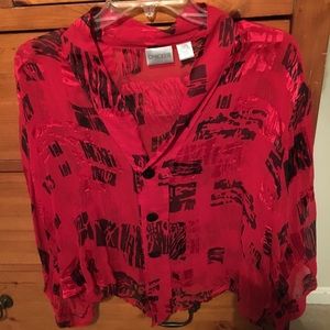 Chico's Button-Up Overlay Top